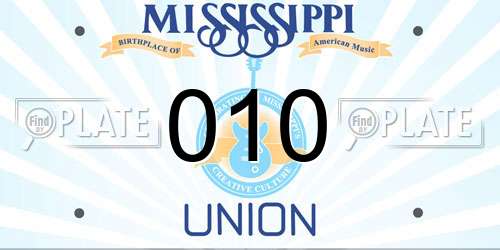 010 Mississippi License Plate