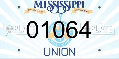 01064 Mississippi License Plate