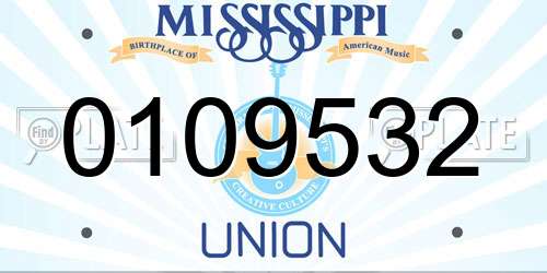 0109532 Mississippi License Plate