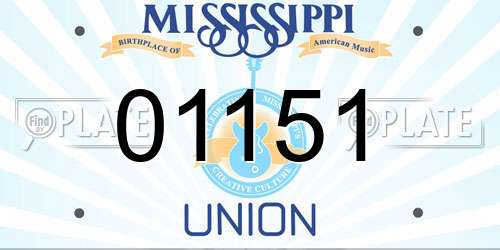 01151 Mississippi License Plate