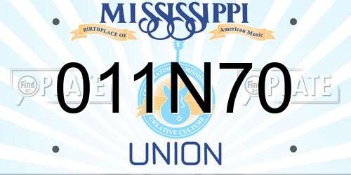 011N70 Mississippi License Plate