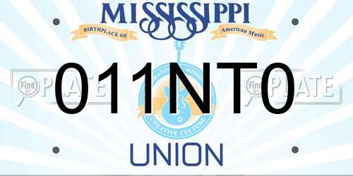 011NT0 Mississippi License Plate