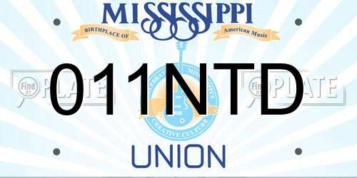 011NTD Mississippi License Plate