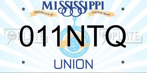 011NTQ Mississippi License Plate
