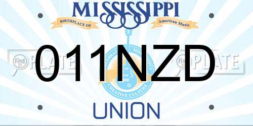 011NZD Mississippi License Plate