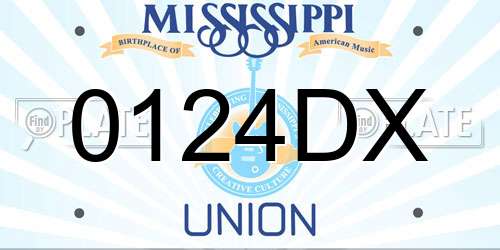 0124DX Mississippi License Plate