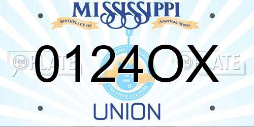 0124OX Mississippi License Plate