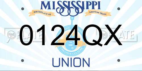 0124QX Mississippi License Plate