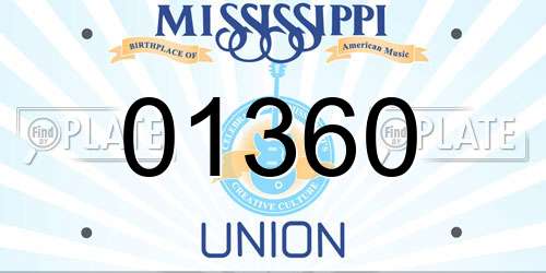 01360 Mississippi License Plate