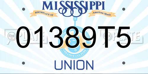01389T5 Mississippi License Plate