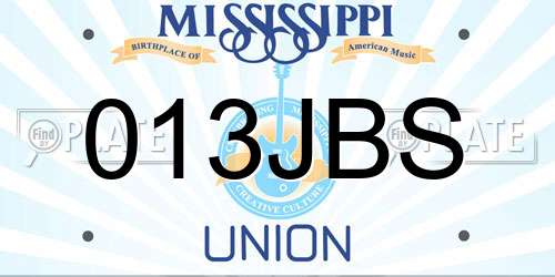 013JBS Mississippi License Plate