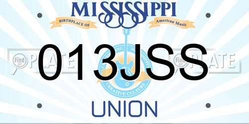 013JSS Mississippi License Plate