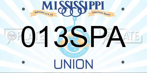 013SPA Mississippi License Plate