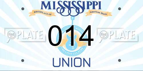 014 Mississippi License Plate