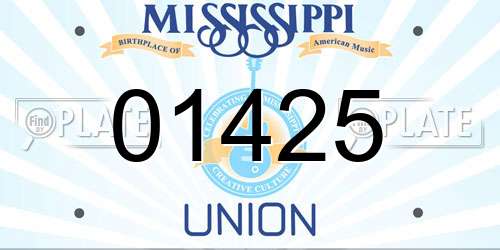 01425 Mississippi License Plate