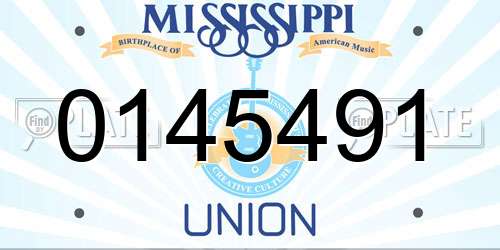 0145491 Mississippi License Plate