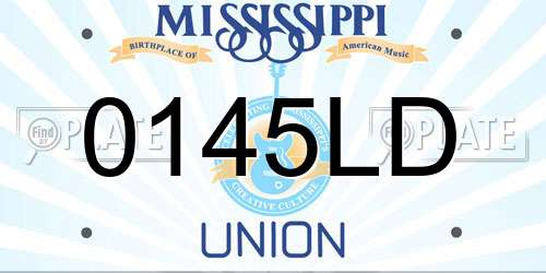 0145LD Mississippi License Plate