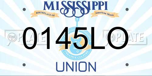 0145LO Mississippi License Plate