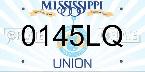 0145LQ Mississippi License Plate