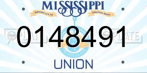 0148491 Mississippi License Plate
