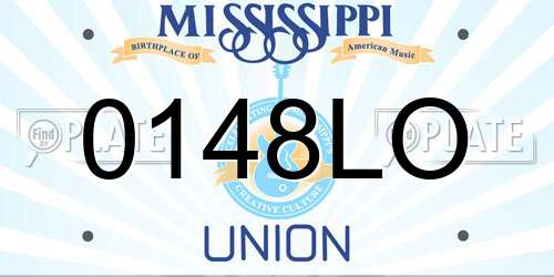 0148LO Mississippi License Plate