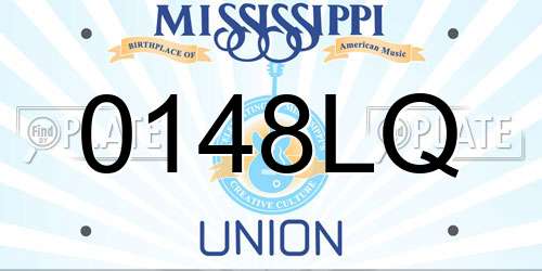 0148LQ Mississippi License Plate