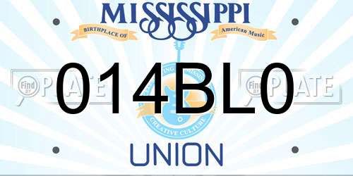 014BL0 Mississippi License Plate