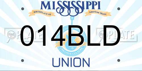 014BLD Mississippi License Plate