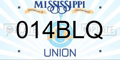014BLQ Mississippi License Plate