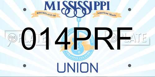 014PRF Mississippi License Plate