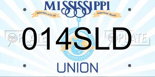 014SLD Mississippi License Plate