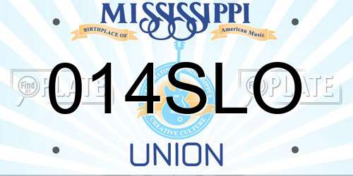 014SLO Mississippi License Plate