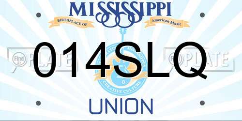 014SLQ Mississippi License Plate