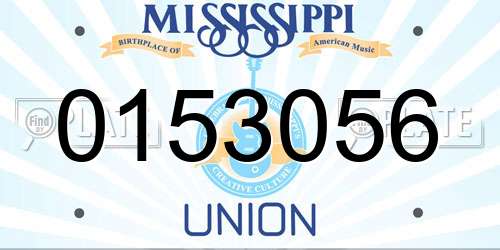 0153056 Mississippi License Plate