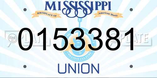 0153381 Mississippi License Plate