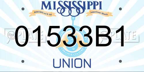 01533B1 Mississippi License Plate