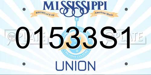 01533S1 Mississippi License Plate