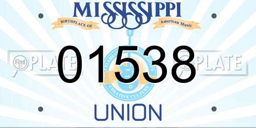 01538 Mississippi License Plate