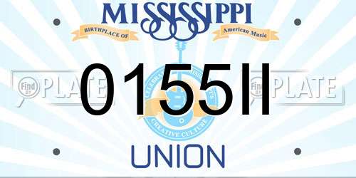 0155II Mississippi License Plate