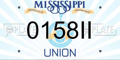 0158II Mississippi License Plate