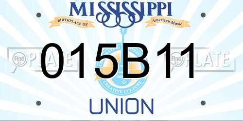 015B11 Mississippi License Plate