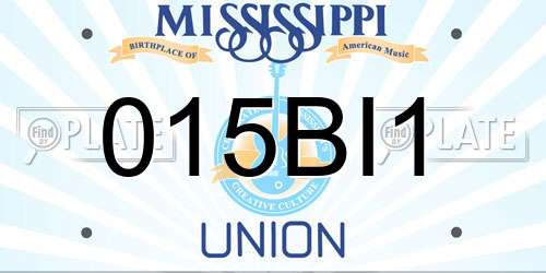 015BI1 Mississippi License Plate