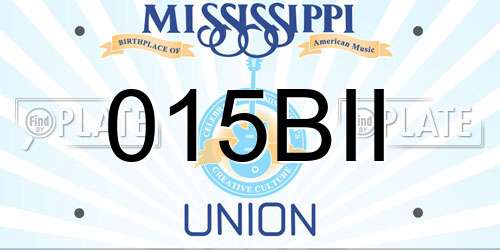015BII Mississippi License Plate