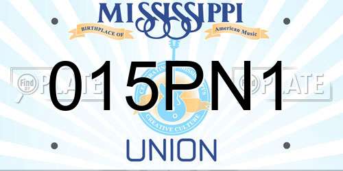 015PN1 Mississippi License Plate