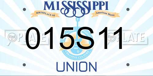 015S11 Mississippi License Plate