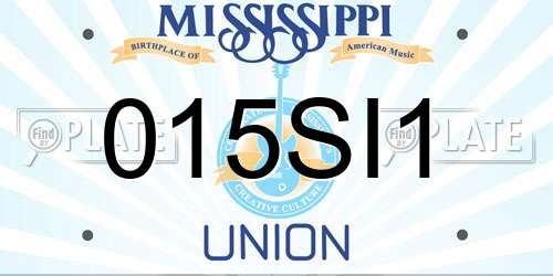 015SI1 Mississippi License Plate