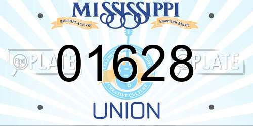 01628 Mississippi License Plate