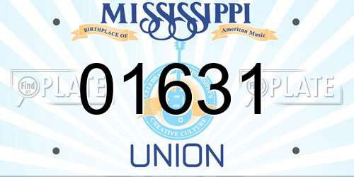 01631 Mississippi License Plate