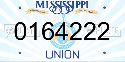 0164222 Mississippi License Plate
