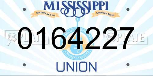 0164227 Mississippi License Plate